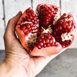 cut open pomegranate.