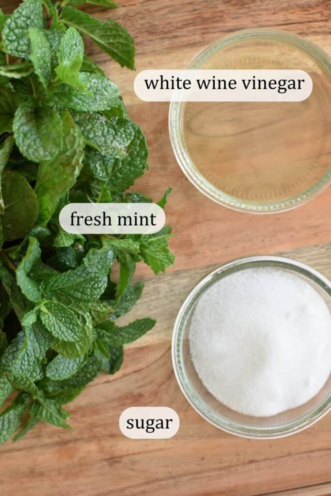 ingredients for mint sauce