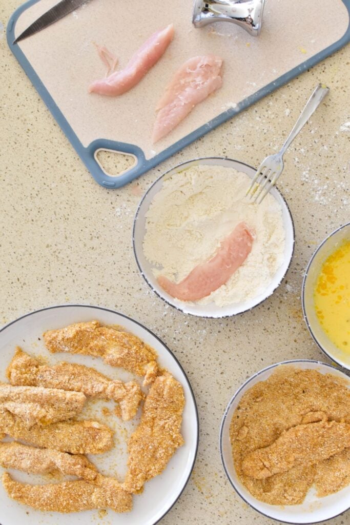 making chicken tenderloins.