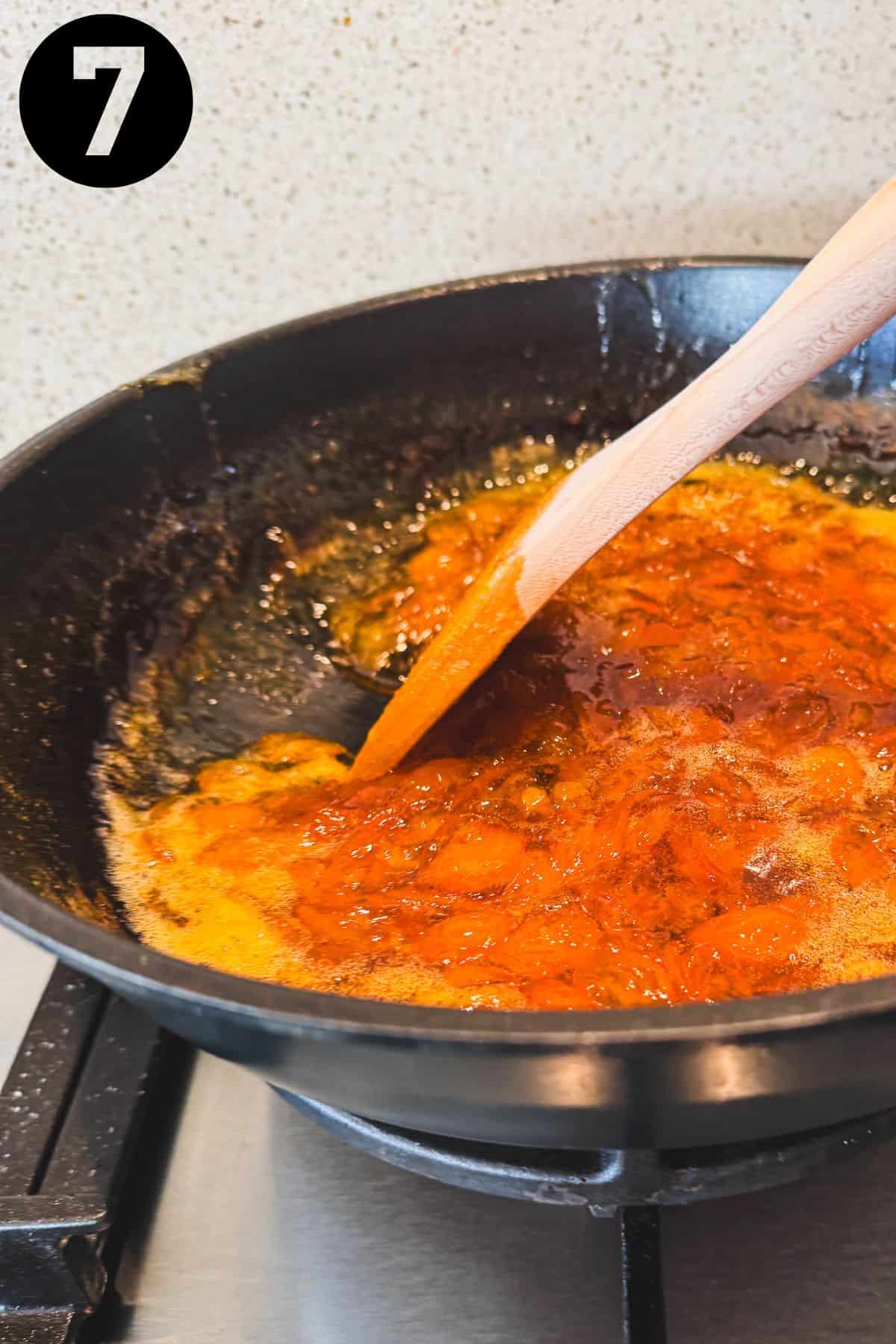 Kumquat Jam that has reached setting point.