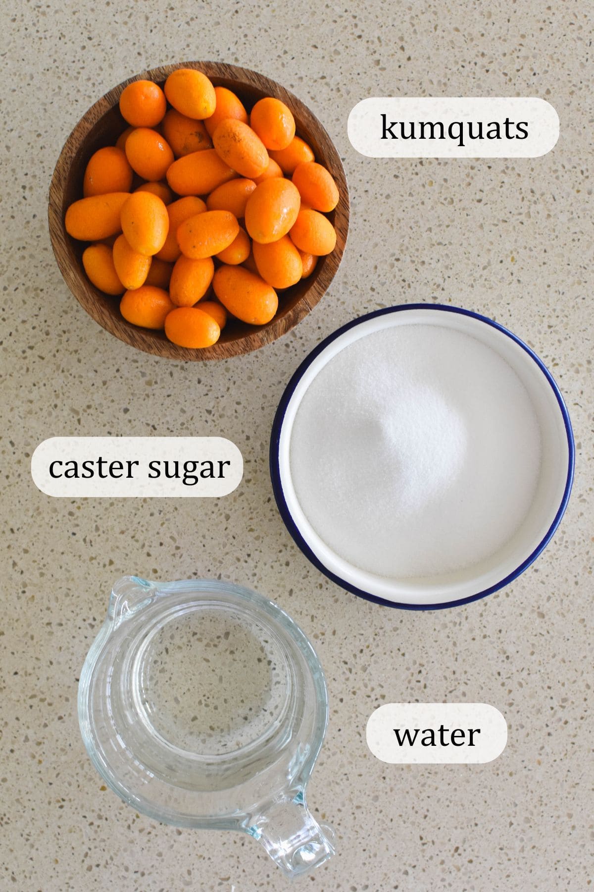 Ingredients for Kumquat Jam.