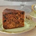 boiled fruit cake on plate.