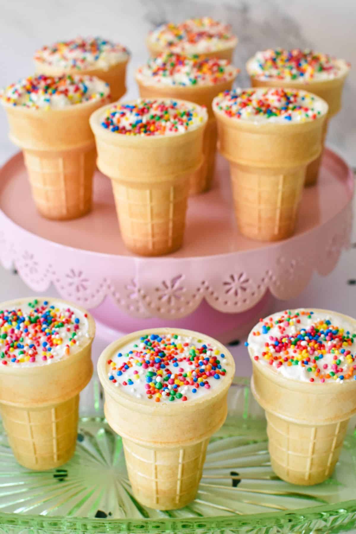 Marshmallow Cones on plate stand.