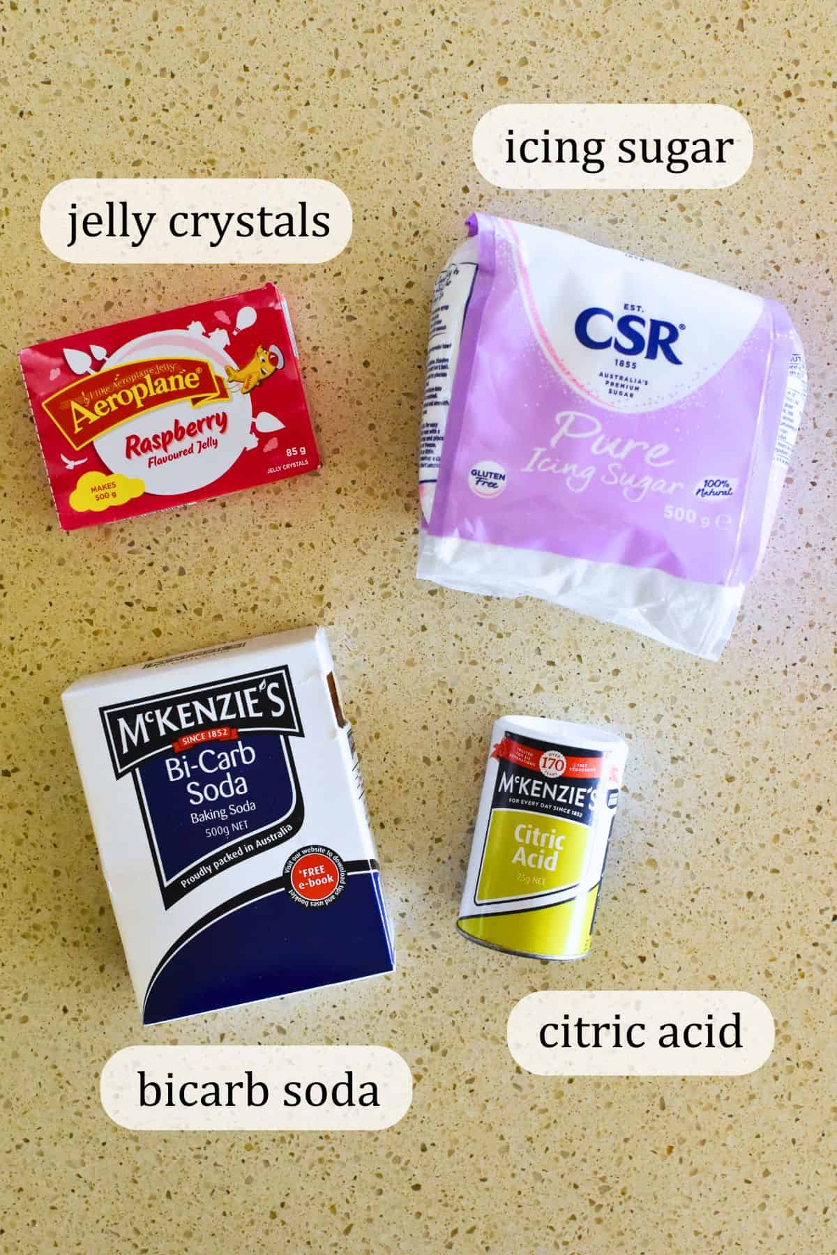 Ingredients for sherbet.