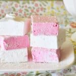 Marshmallows on plate.