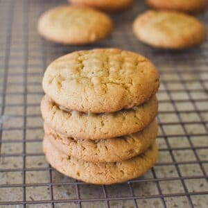 Peanut Butter Biscuits on cooling tray.
