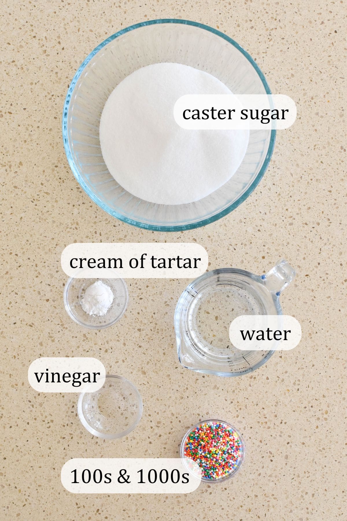 Ingredients for toffees.
