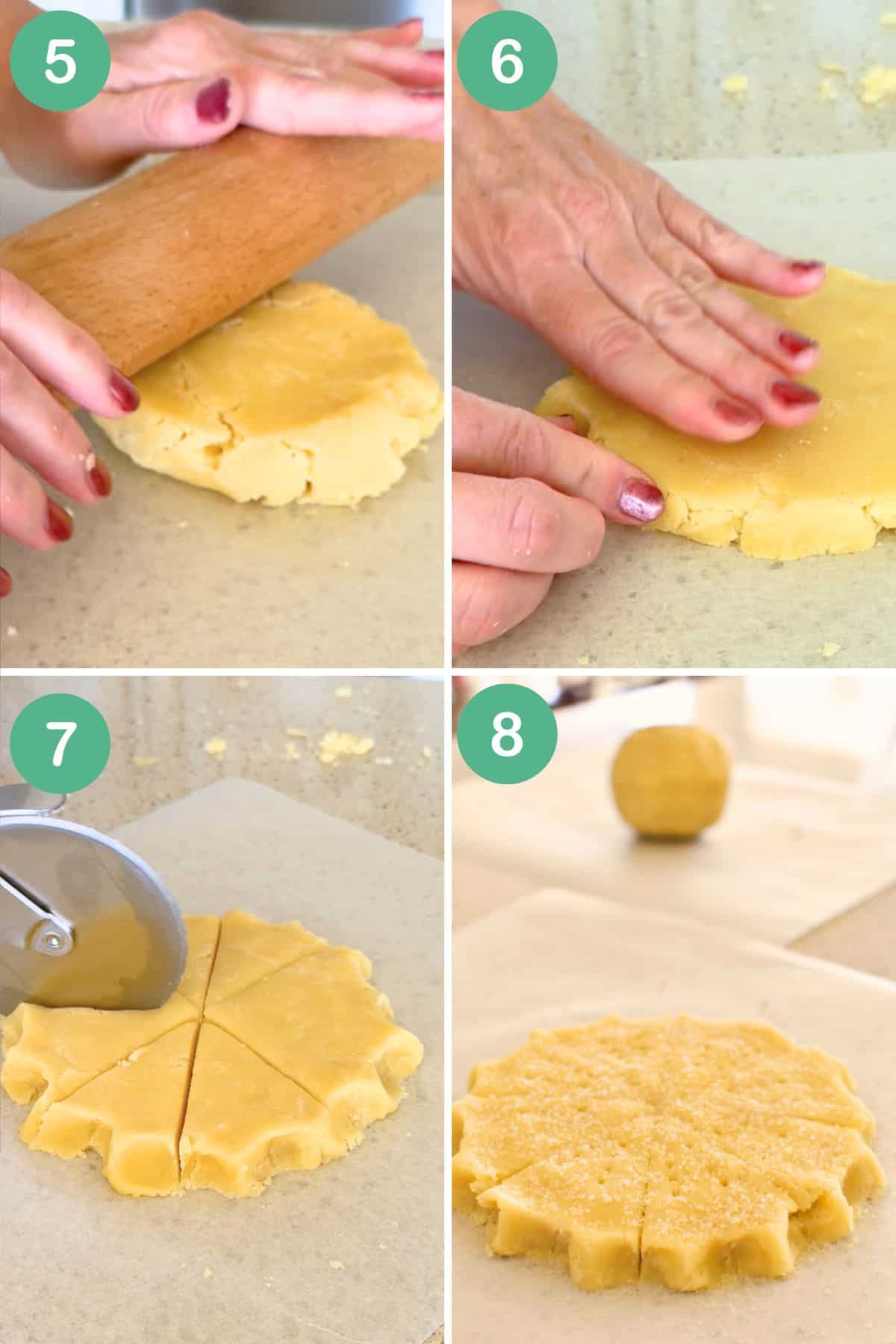 Shaping petticoat tails shortbread.